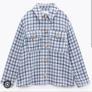 Zara tweed pearl buttons jacket/shirt
